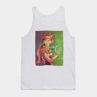 Cyberpunk Fox Girl Tank Top